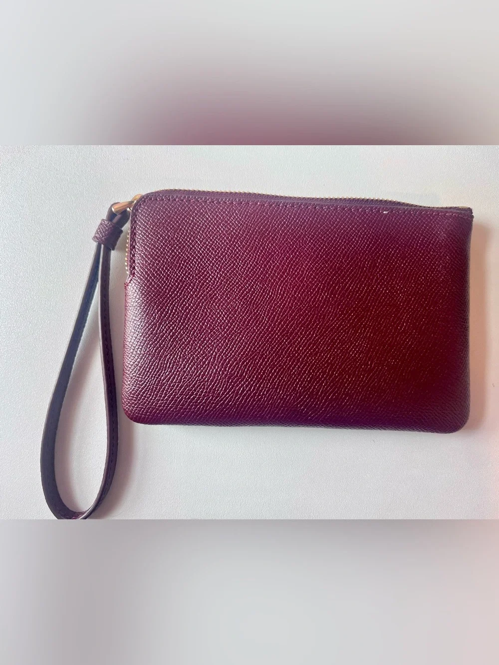 Coach Dark Wine/Burgundy Leather  Wristlet